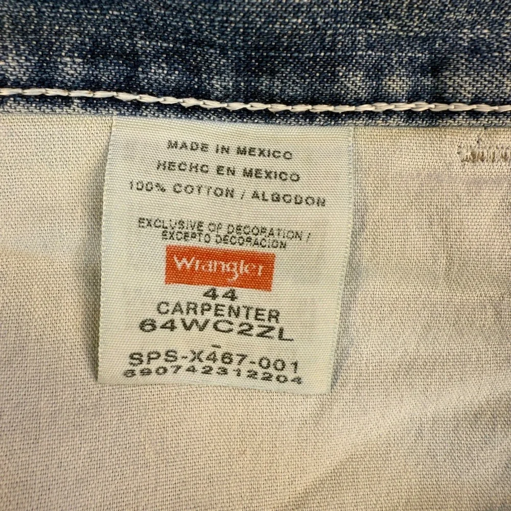 Wrangler Carpenter Denim Shorts Mens Size 44 Blue‎ Relaxed Fit Utility - Picture 4 of 8